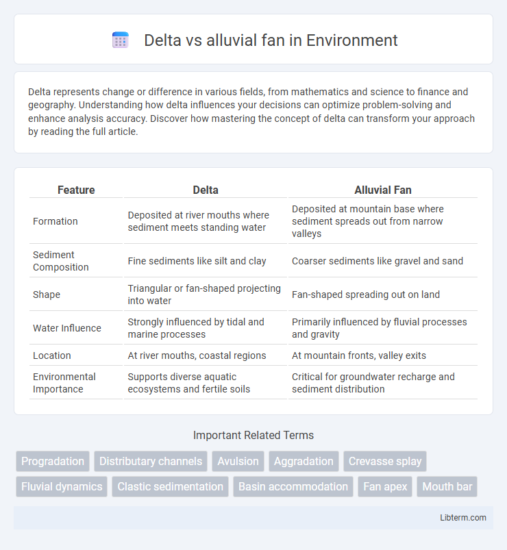 alluvial fan vs Delta in Environment - What is The Difference?