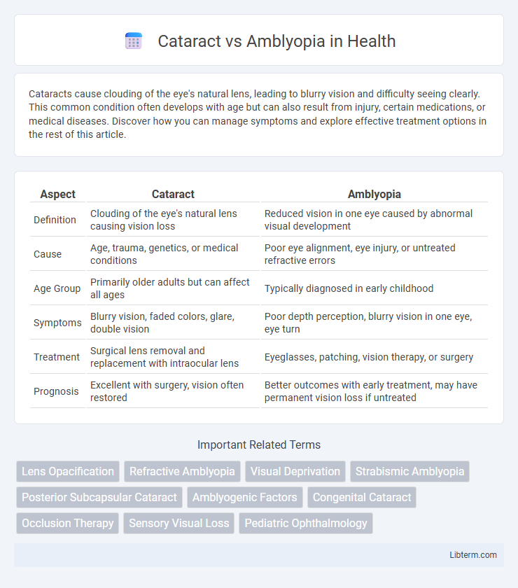 Amblyopia vs Cataract in Health - What is The Difference?