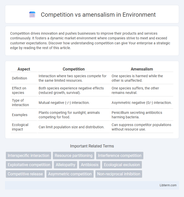 amensalism vs Competition in Environment - What is The Difference?
