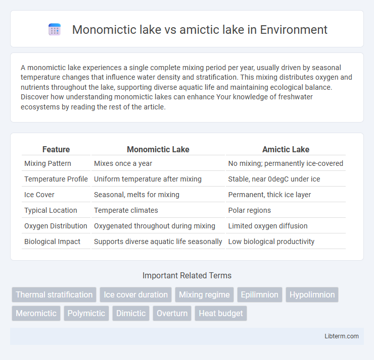 amictic lake vs Monomictic lake in Environment - What is The Difference?