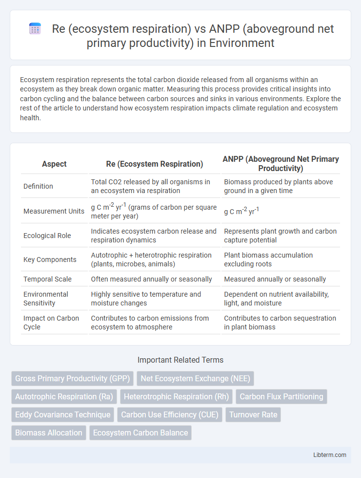 ANPP (aboveground net primary productivity) vs Re (ecosystem respiration) in Environment - What is The Difference?