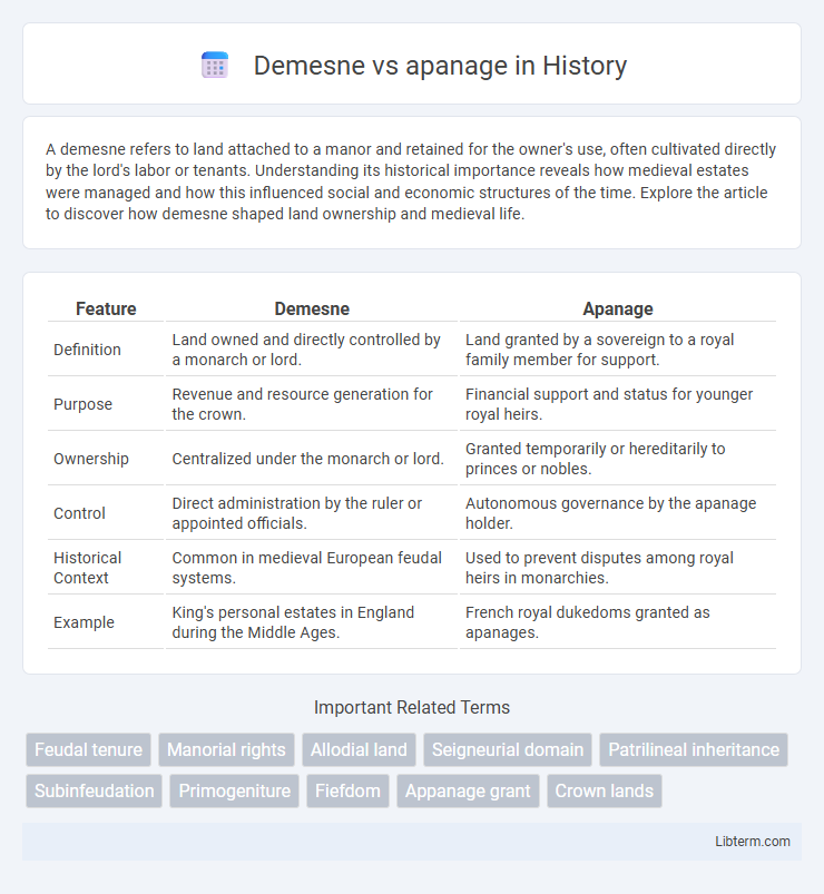 apanage vs Demesne in History - What is The Difference?