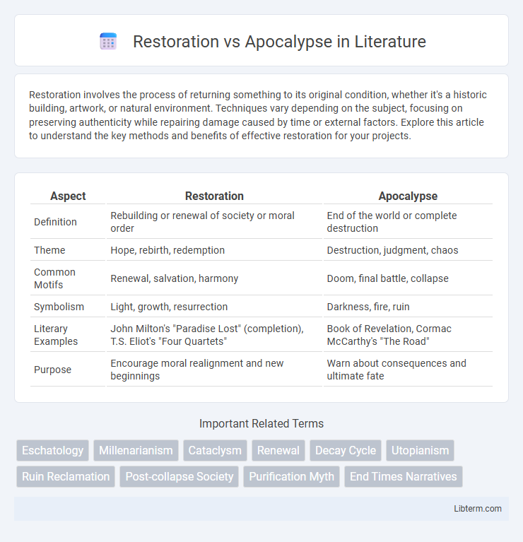 Apocalypse vs Restoration in Literature - What is The Difference?