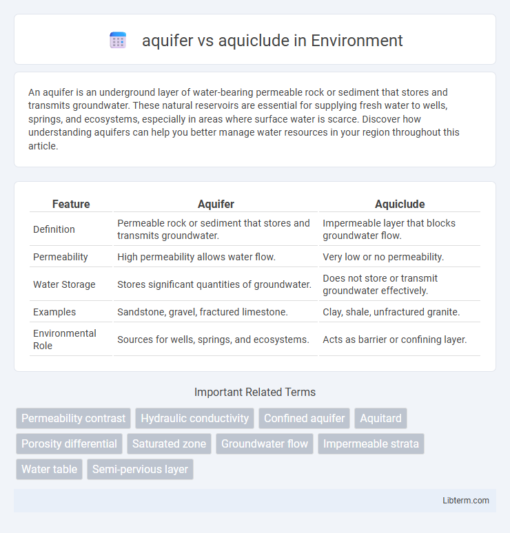 aquiclude vs aquifer in Environment - What is The Difference?