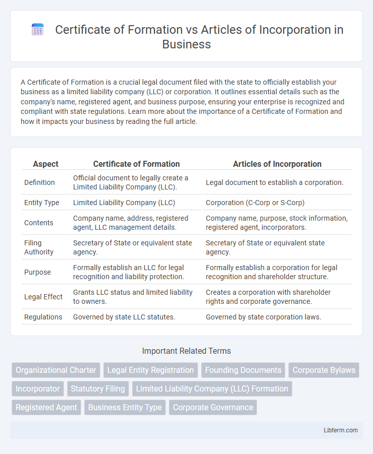 Articles of Incorporation vs Certificate of Formation in Business - What is The Difference?
