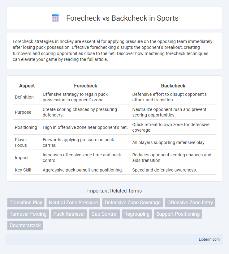 Backcheck vs Forecheck in Sports - What is The Difference?
