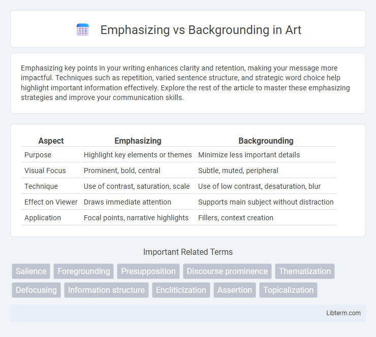 Backgrounding vs Emphasizing in Art - What is The Difference?