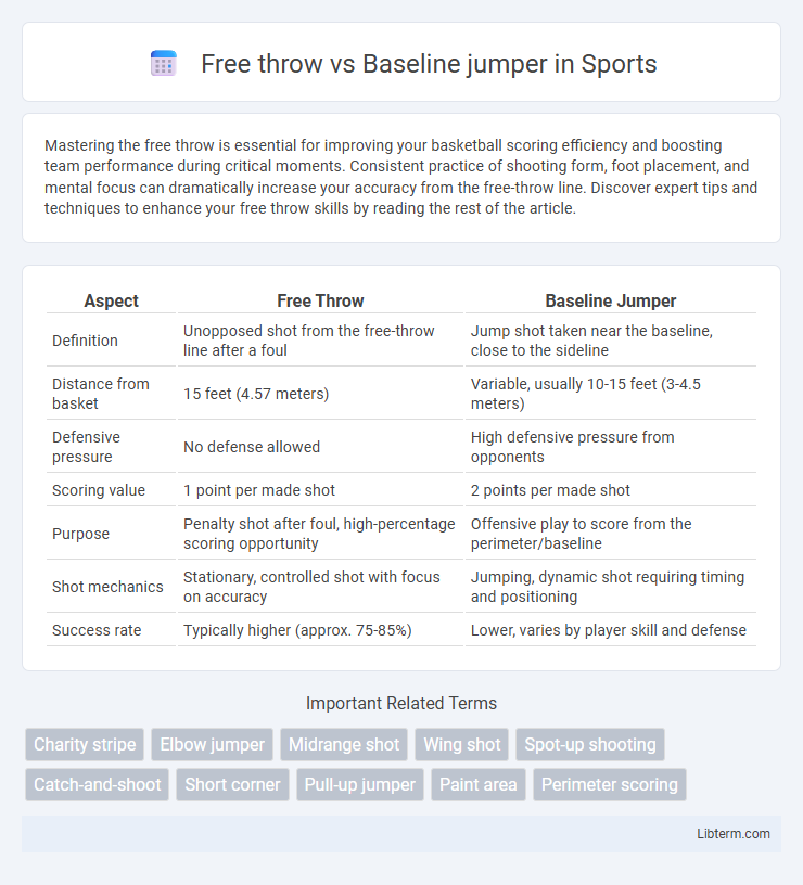 Baseline jumper vs Free throw in Sports - What is The Difference?