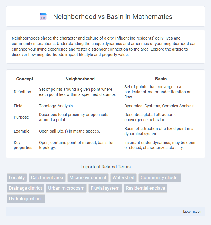 Basin vs Neighborhood in Mathematics - What is The Difference?