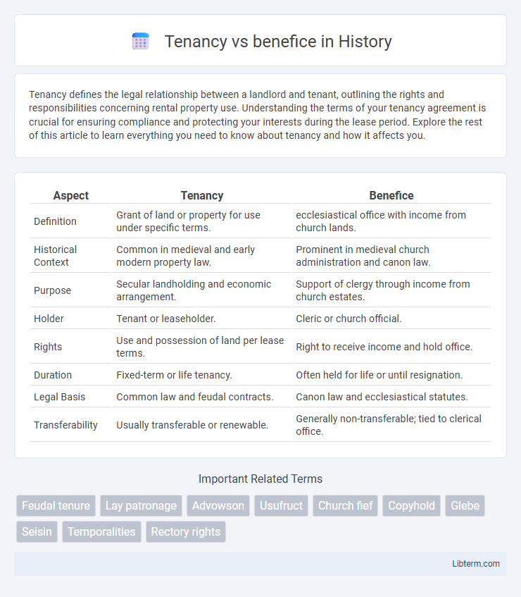 benefice vs Tenancy in History - What is The Difference?