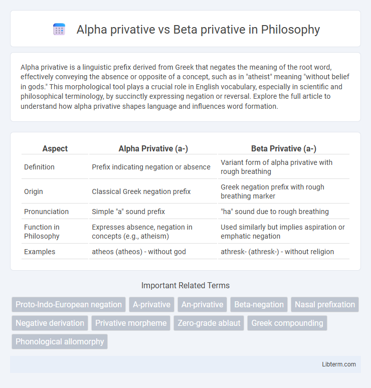 Beta privative vs Alpha privative in Philosophy - What is The Difference?