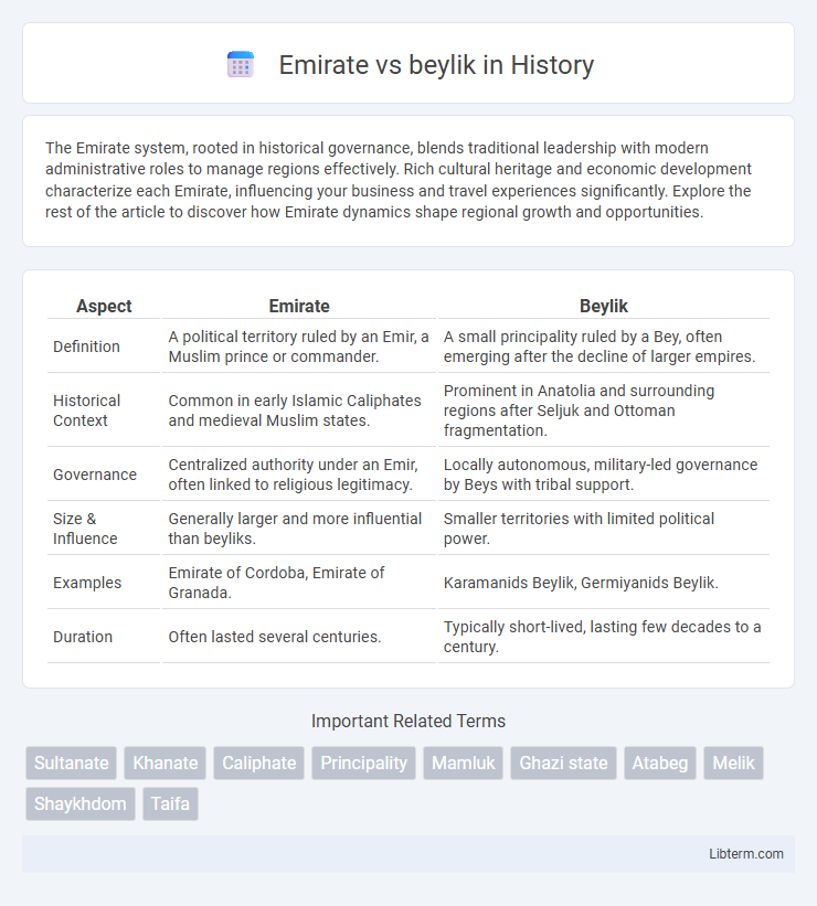 beylik vs Emirate in History - What is The Difference?