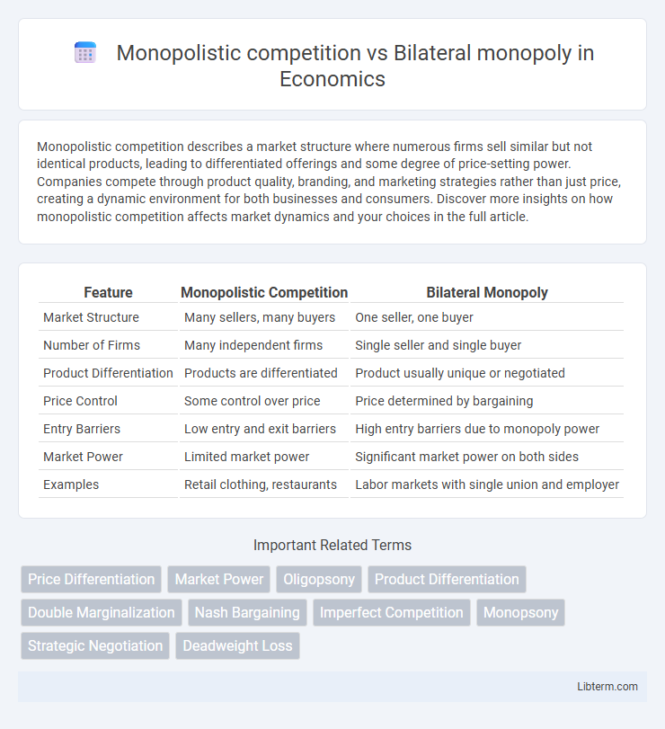 Bilateral monopoly vs Monopolistic competition in Economics - What is The Difference?