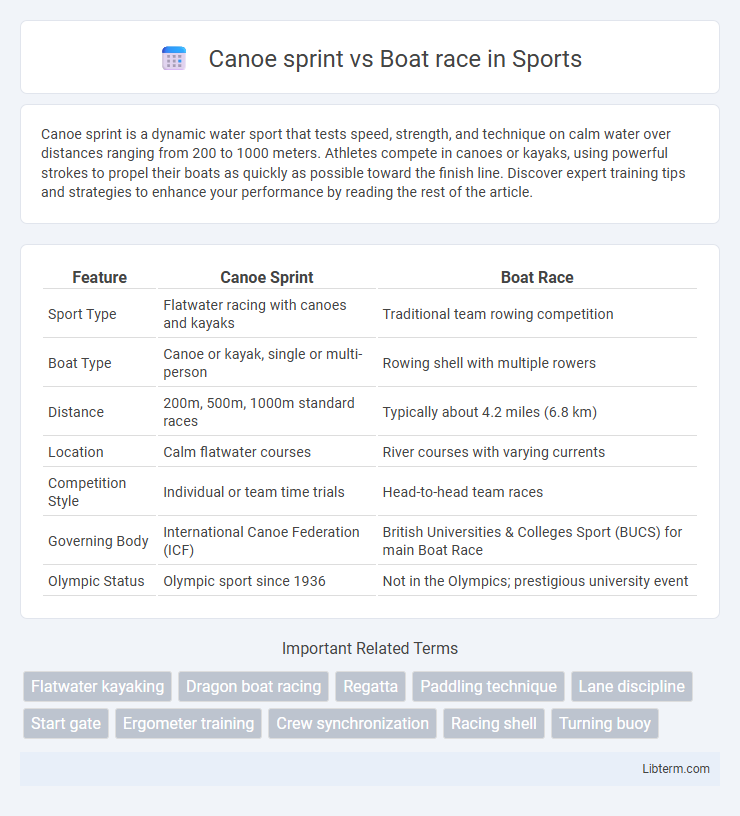 Boat race vs Canoe sprint in Sports - What is The Difference?