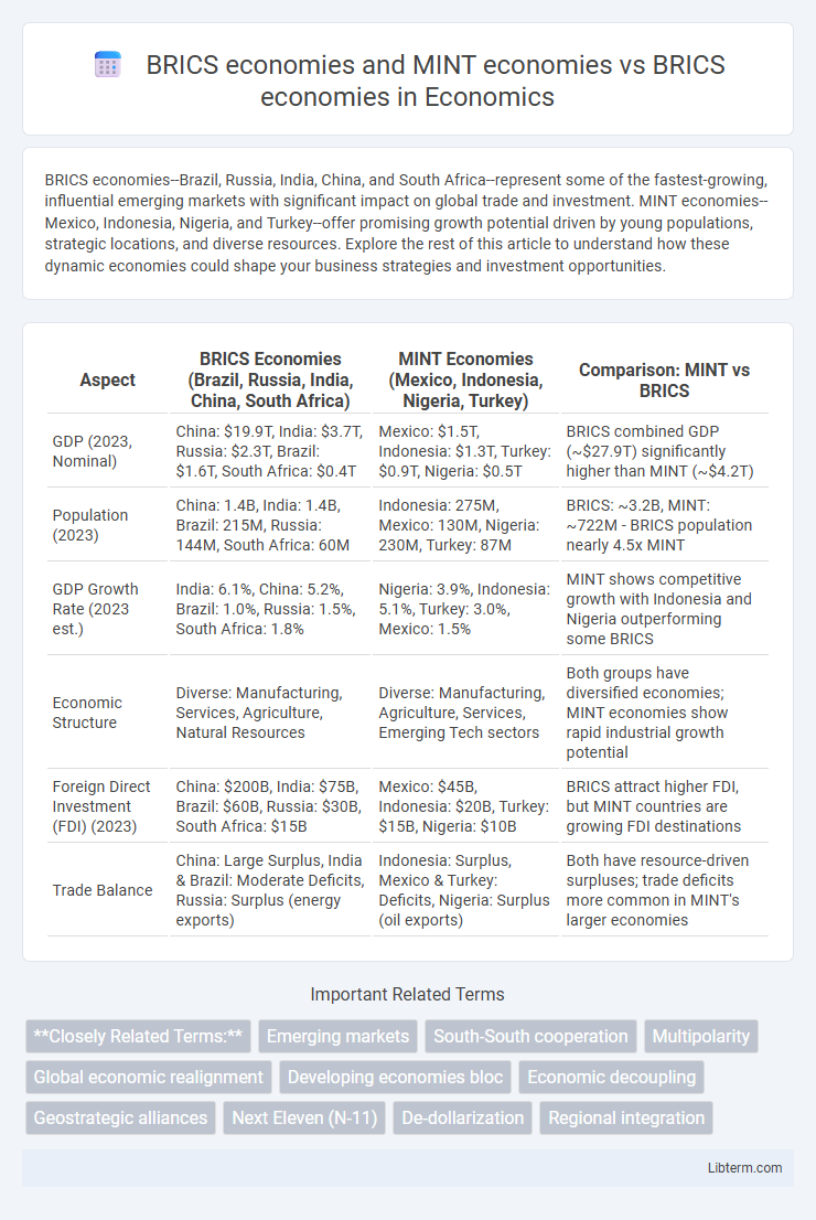 BRICS economies vs BRICS economies and MINT economies in Economics - What is The Difference?