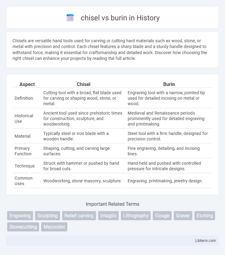 burin vs chisel in History - What is The Difference?