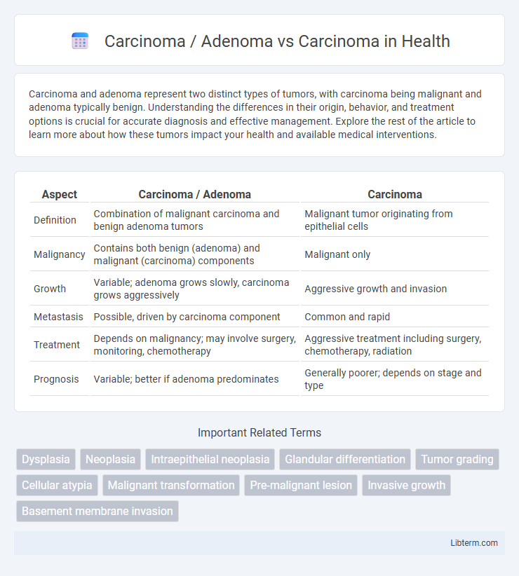 Carcinoma vs Carcinoma / Adenoma in Health - What is The Difference?