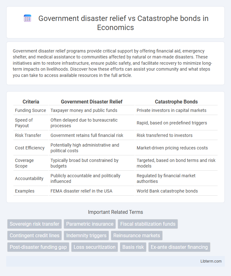 Catastrophe bonds vs Government disaster relief in Economics - What is The Difference?