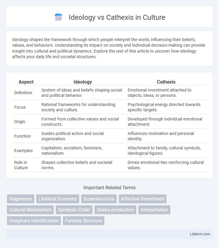 Cathexis vs Ideology in Culture - What is The Difference?