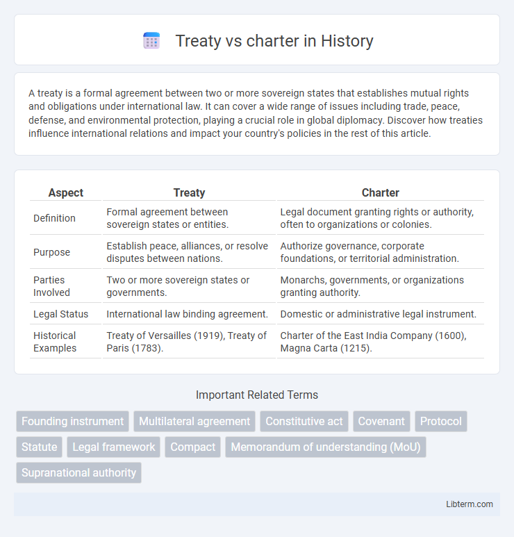 charter vs Treaty in History - What is The Difference?