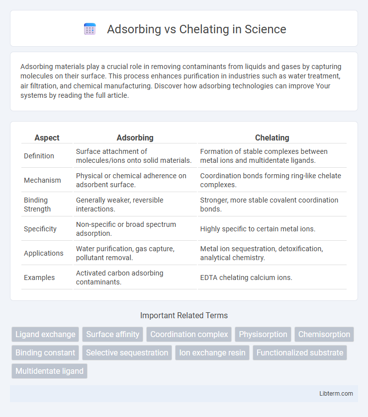Chelating vs Adsorbing in Science - What is The Difference?