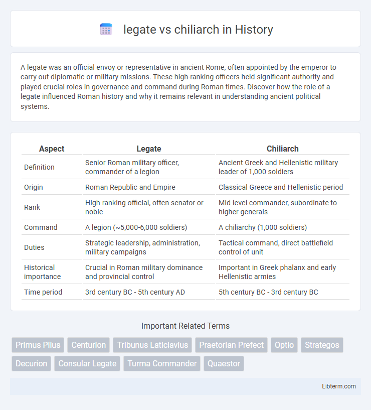 chiliarch vs legate in History - What is The Difference?