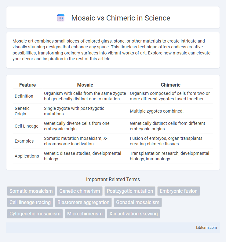 Chimeric vs Mosaic in Science - What is The Difference?