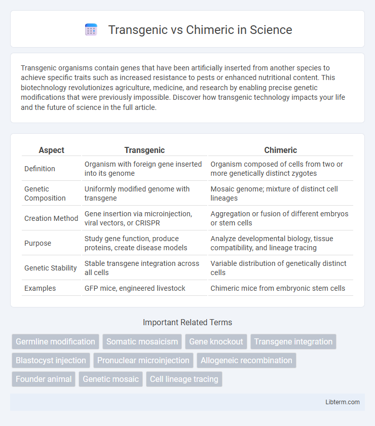 Chimeric vs Transgenic in Science - What is The Difference?