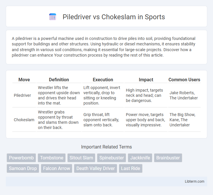 Chokeslam vs Piledriver in Sports - What is The Difference?