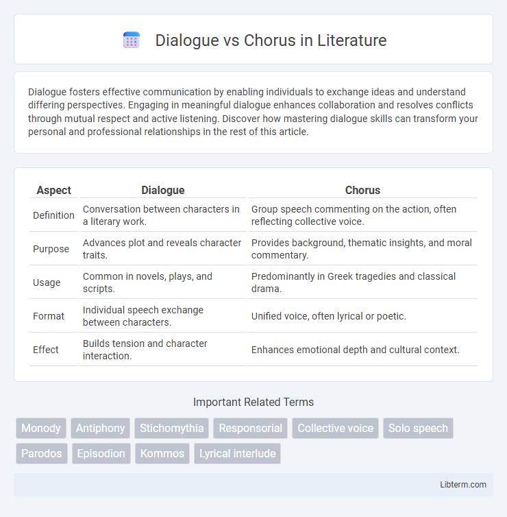 Chorus vs Dialogue in Literature - What is The Difference?
