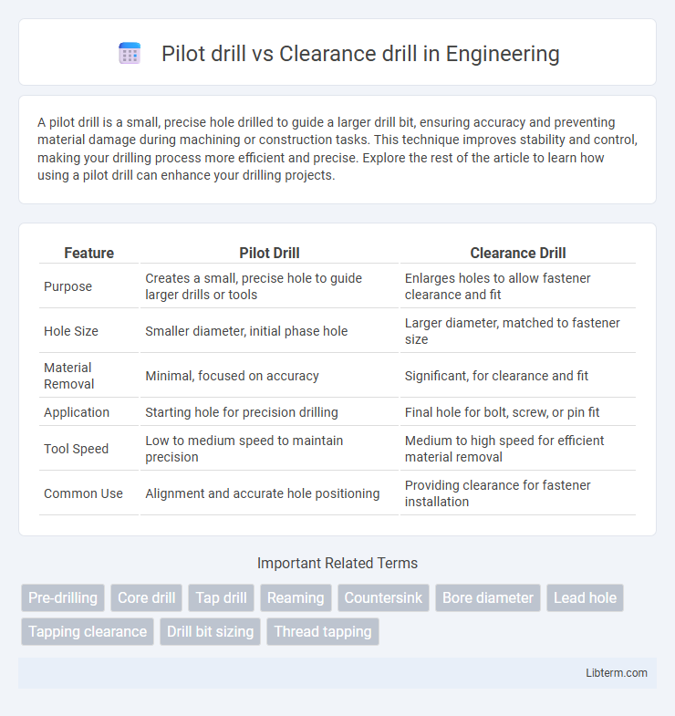 Clearance drill vs Pilot drill in Engineering - What is The Difference?