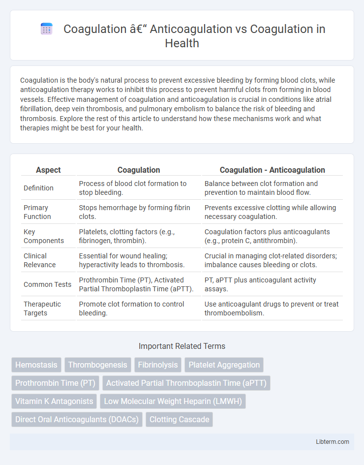Coagulation vs Coagulation – Anticoagulation in Health - What is The Difference?