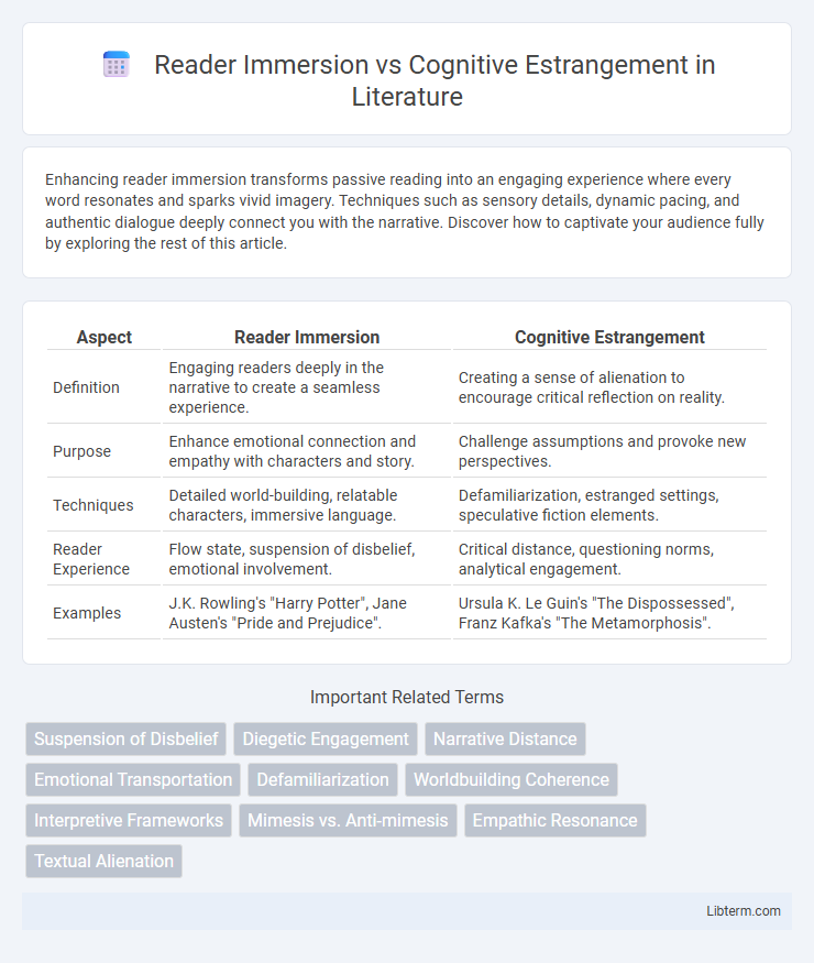 Cognitive Estrangement vs Reader Immersion in Literature - What is The Difference?