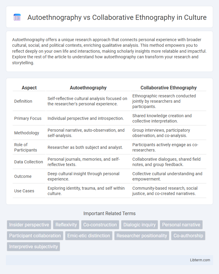 Collaborative Ethnography vs Autoethnography in Culture - What is The Difference?