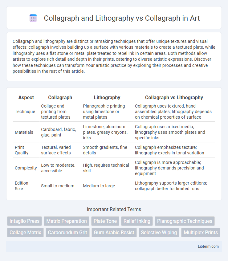 Collagraph vs Collagraph and Lithography in Art - What is The Difference?