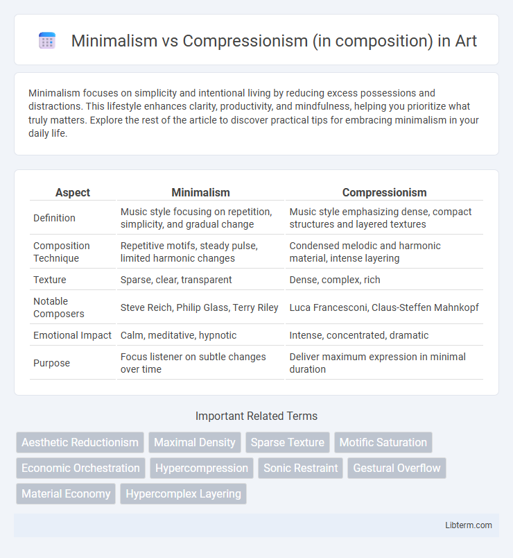 Compressionism (in composition) vs Minimalism in Art - What is The Difference?