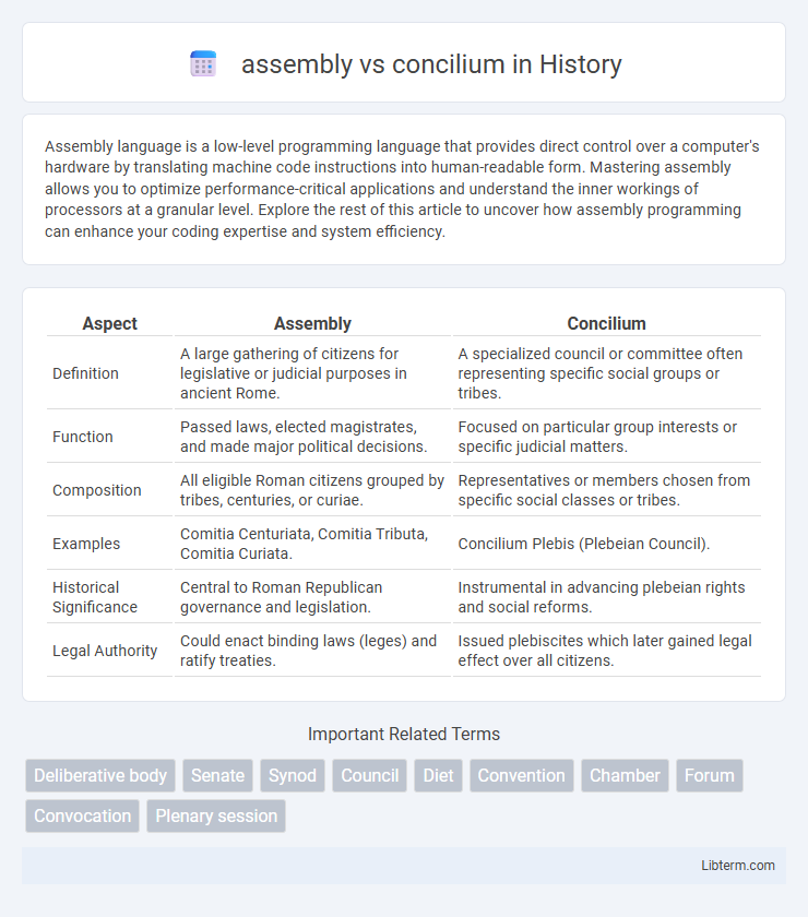 concilium vs assembly in History - What is The Difference?