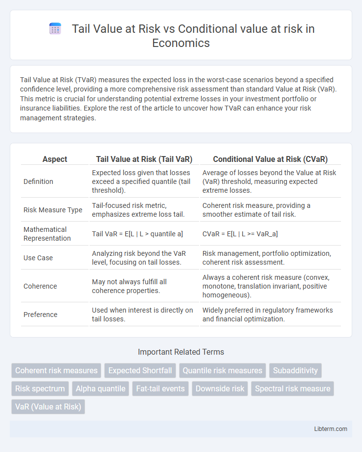 Conditional value at risk vs Tail Value at Risk in Economics - What is The Difference?