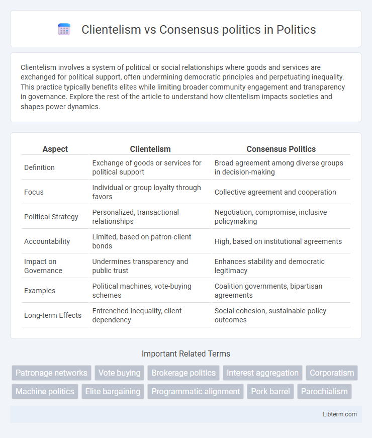 Consensus politics vs Clientelism in Politics - What is The Difference?