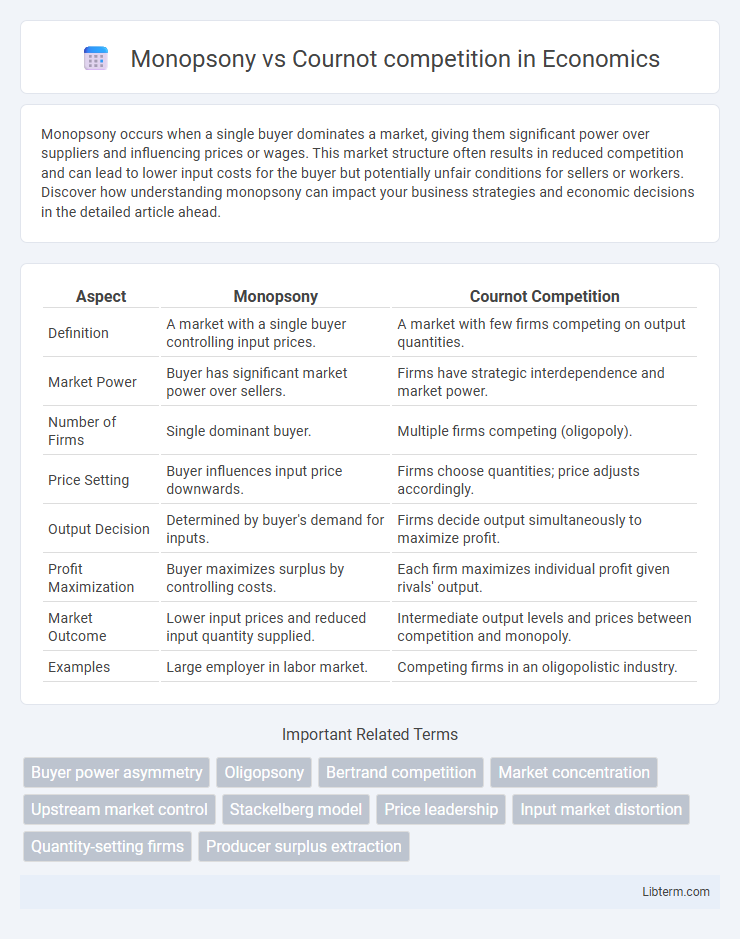 Cournot competition vs Monopsony in Economics - What is The Difference?