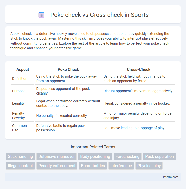 Cross-check vs Poke check in Sports - What is The Difference?