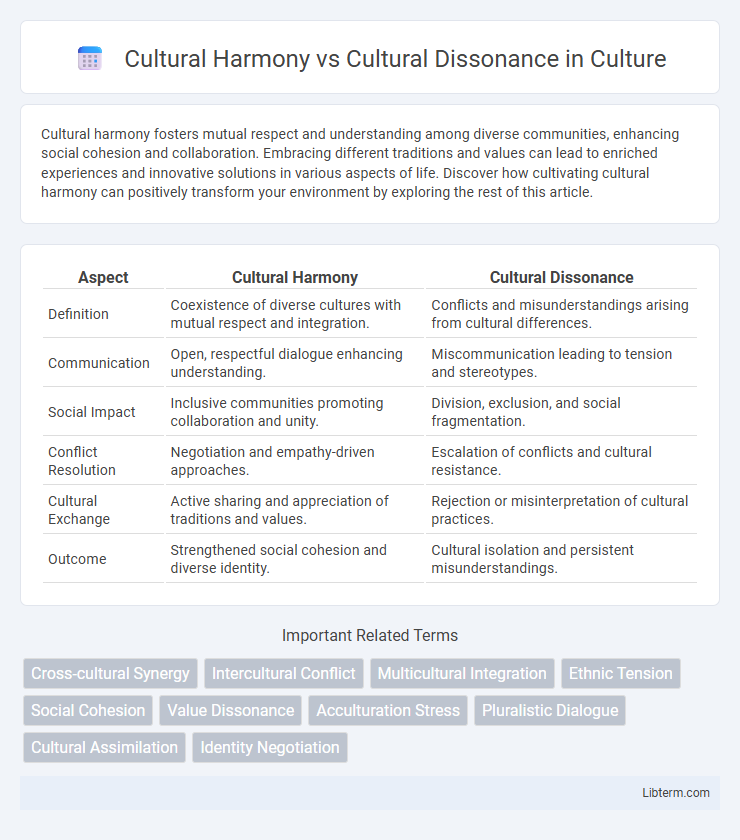 Cultural Dissonance vs Cultural Harmony in Culture - What is The Difference?