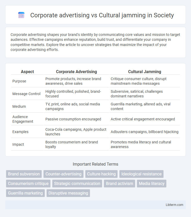 Cultural jamming vs Corporate advertising in Society - What is The Difference?