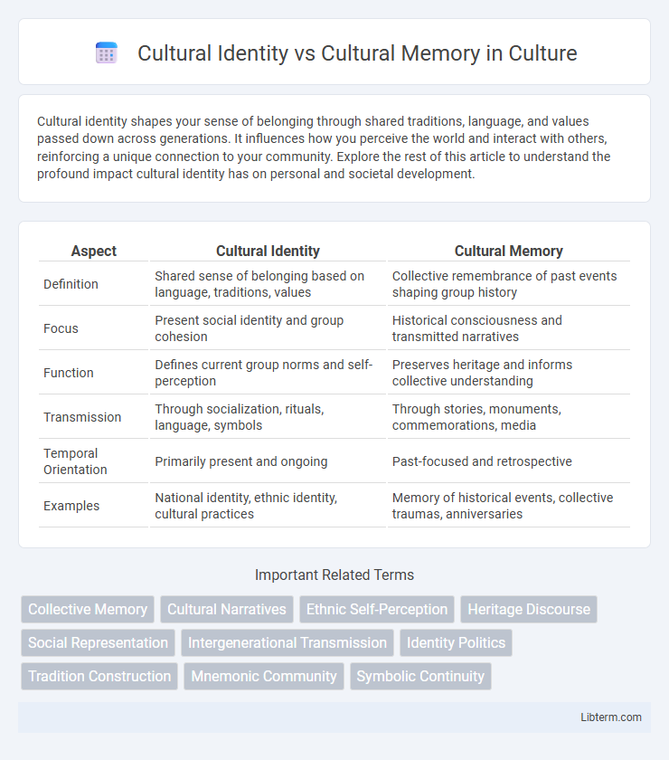 Cultural Memory vs Cultural Identity in Culture - What is The Difference?
