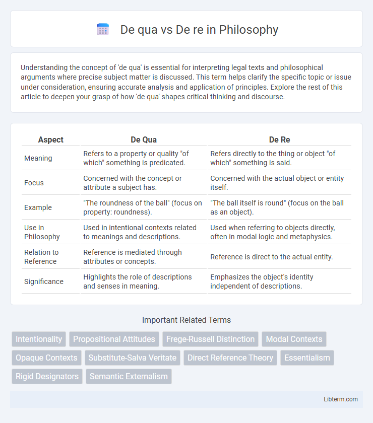 De re vs De qua in Philosophy - What is The Difference?