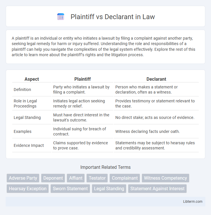 Declarant vs Plaintiff in Law - What is The Difference?