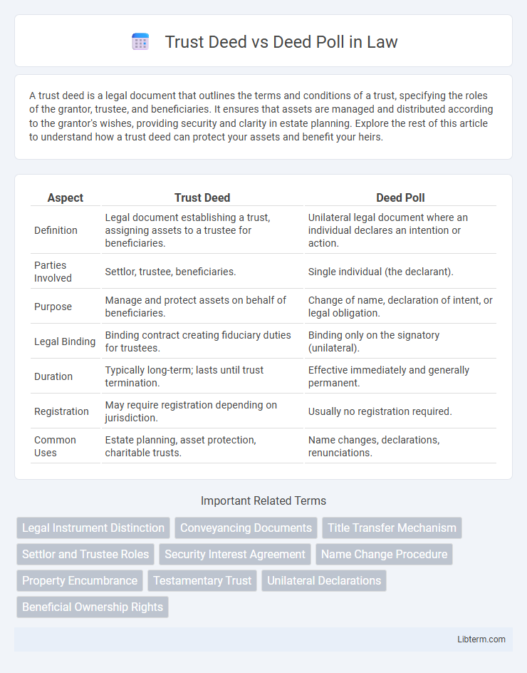 Deed Poll vs Trust Deed in Law - What is The Difference?
