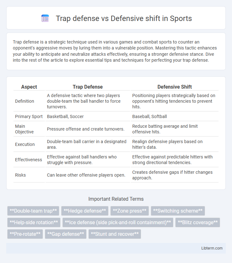 Defensive shift vs Trap defense in Sports - What is The Difference?