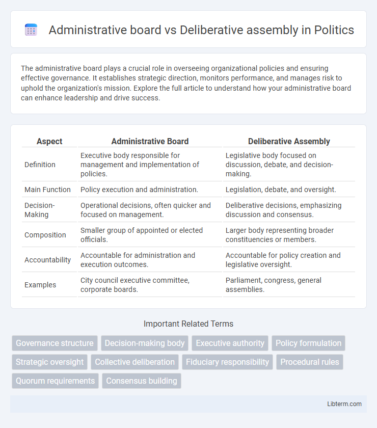 Deliberative assembly vs Administrative board in Politics - What is The Difference?