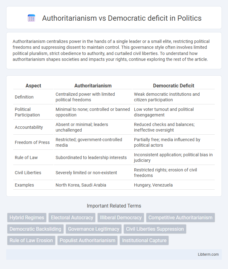Democratic deficit vs Authoritarianism in Politics - What is The Difference?